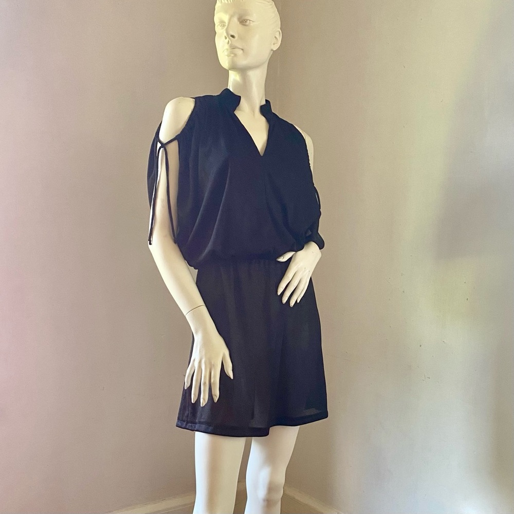 Vintage Little Black Dress Mini Keyhole Disco LBD